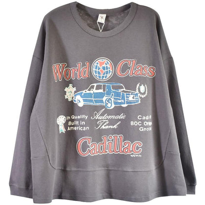 Buykud Casual Loose Cartoon Letters Printed Blouse