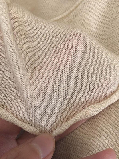 V-neck Knitting Loose Solid Shirt Top