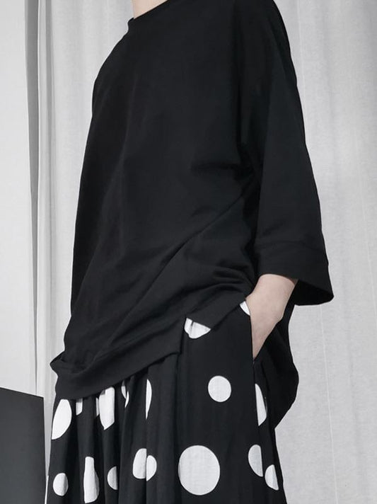 High-low Simple Solid T-Shirt