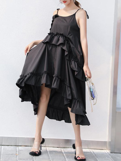 Irregular Falbala Slip Dress