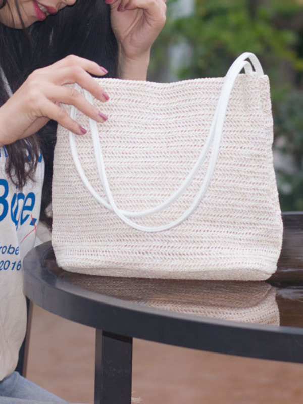 Casual Straw Bag Shoulder Bucket Bag