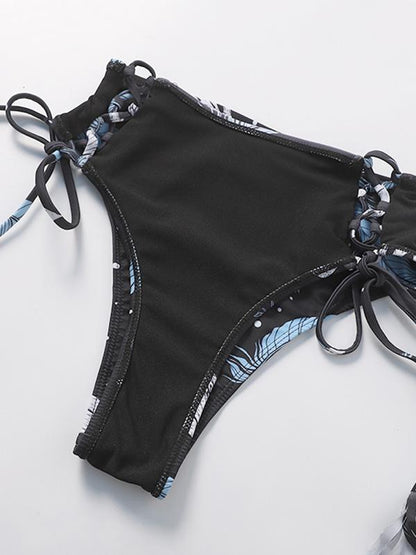 Bandeau Top Solid Bikinis Swimwear