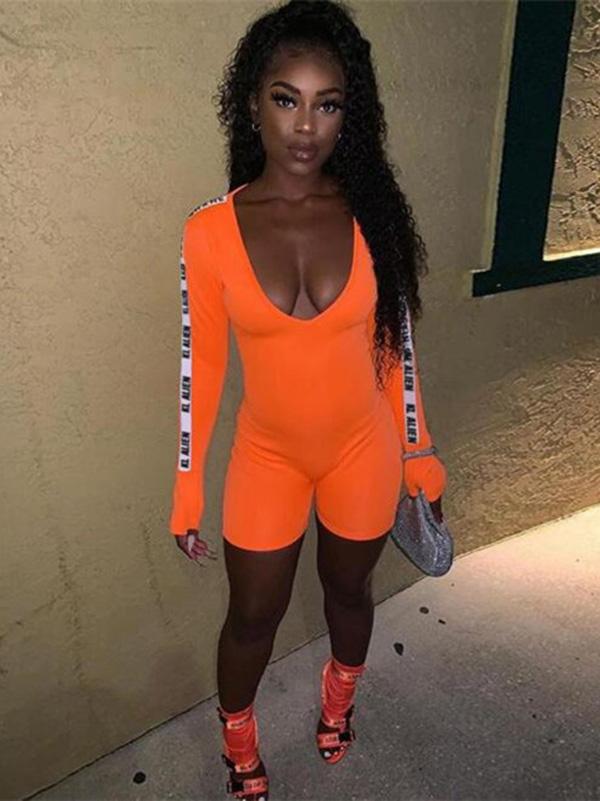 Fashion Glove Sleeves Yoga Jumpsuits