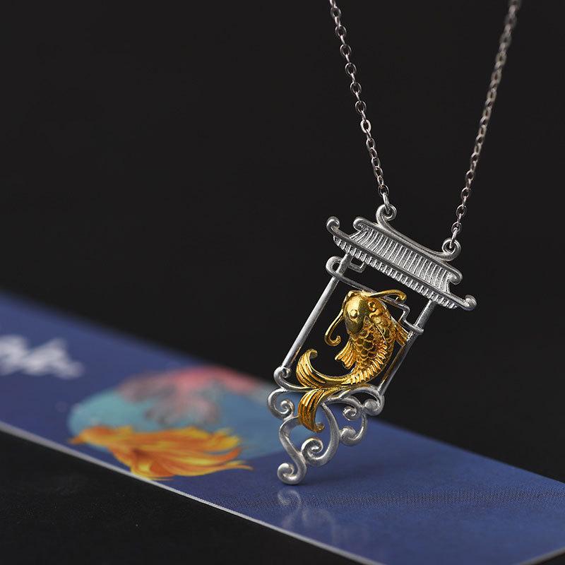 Buykud Casual Fashion Carp And Door Pendant Necklace