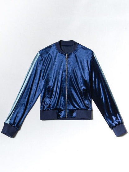 Round Collar Zip-up Hoodies & Jackets