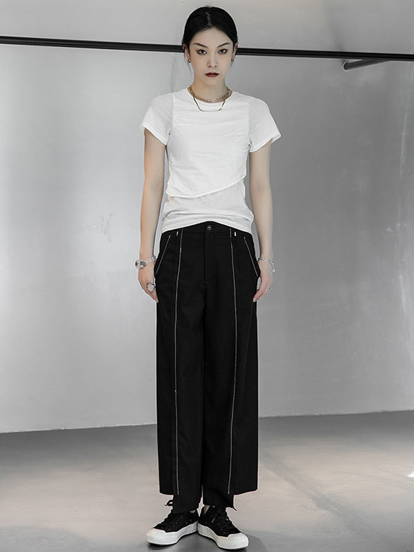Stylish Asymmetric Loose Column Pants