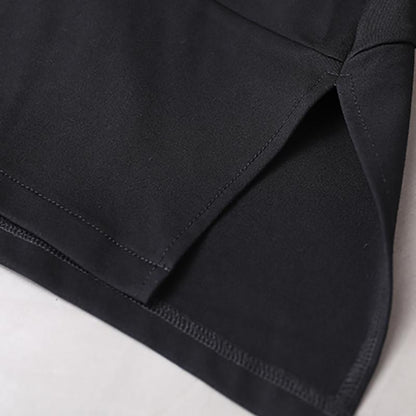 Buykud Ruffled Collar Irregular Casual Solid Color Coat
