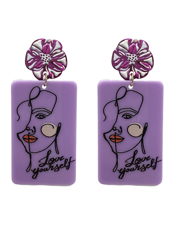 Original Statement Vintage Geometric Acrylic Earrings