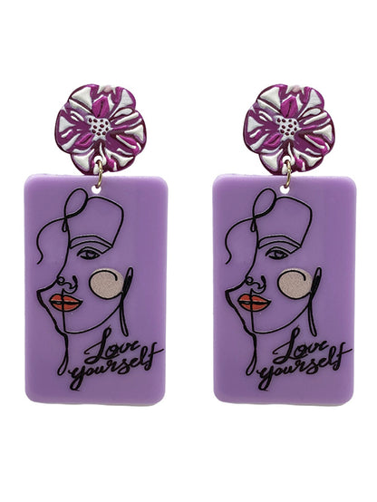 Original Statement Vintage Geometric Acrylic Earrings