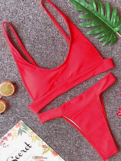 Sexy Plain Bikinis Swimwear