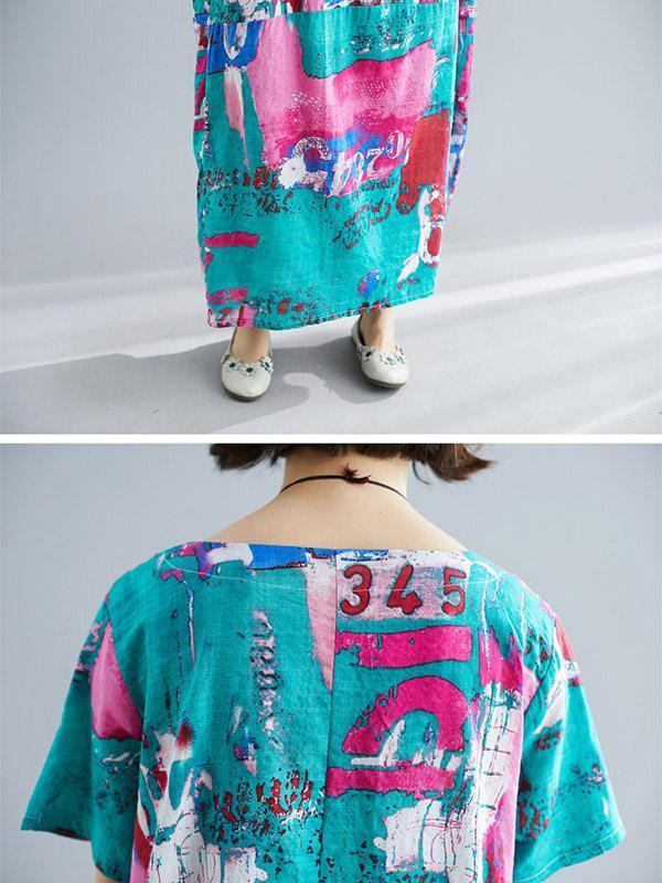 Original Printed Round-Neck Dress