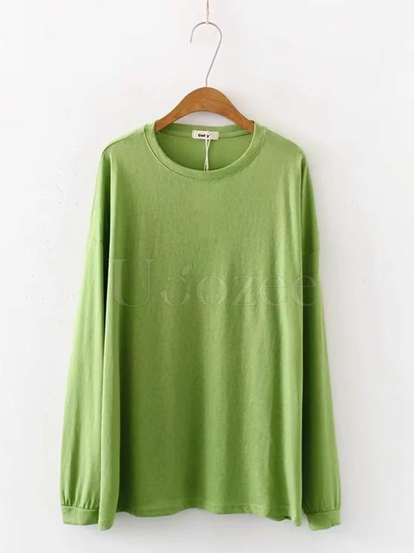 Loose Solid Candy Color Sports Tee