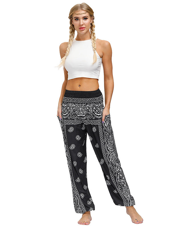 Vintage Bohemia Geometric Printed High Waisted Knickerbockers& Yoga Pants