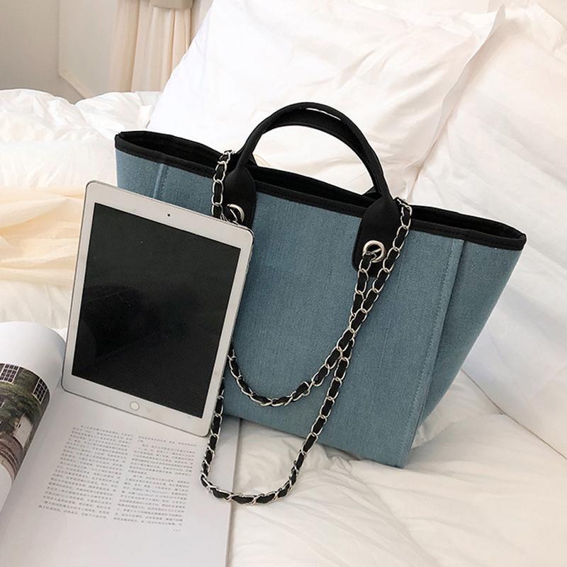 Fashion Canvas Shoulder Bag Women Chain Bag