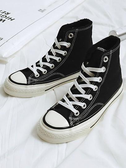 High Top Solid Canvas Sneaker Shoes