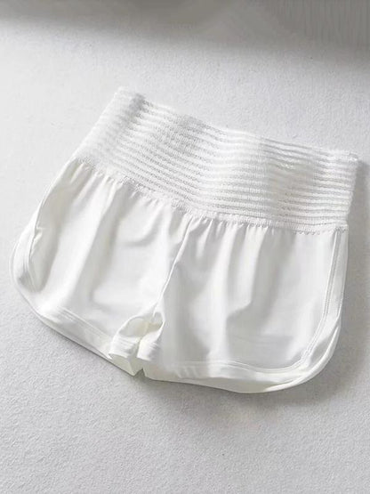 Lace Wide Waistband Sports Shorts
