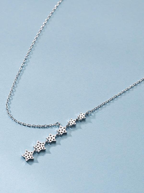 Stars Split-joint Silver Necklace
