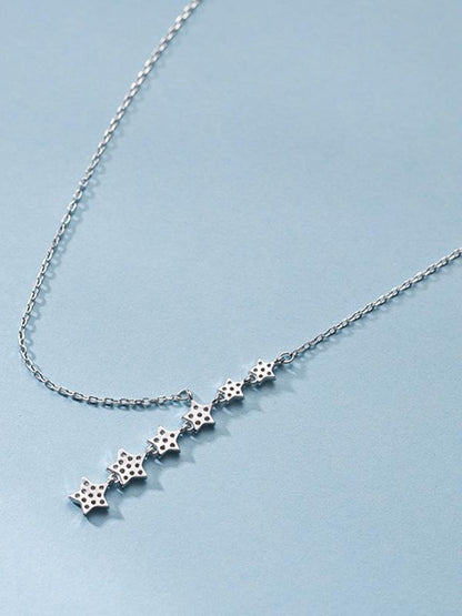 Stars Split-joint Silver Necklace