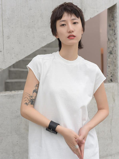 Fringed Loose Solid T-Shirt