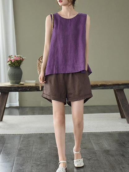 Original Solid Sleeveless Round-Neck Vest