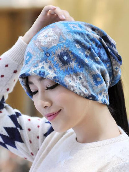 Printed Floral Geometric Elastane  Hood