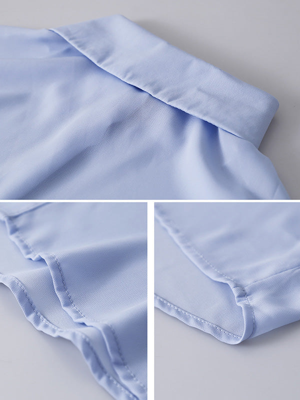 Simple Buttoned Lapel Sun Protection Long Sleeves Blouse Tops