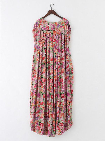 Original Floral Round-Neck Dress