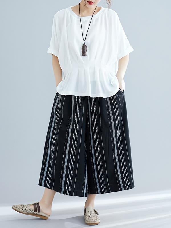 New Loose Elastic Waist Design T-Shirt