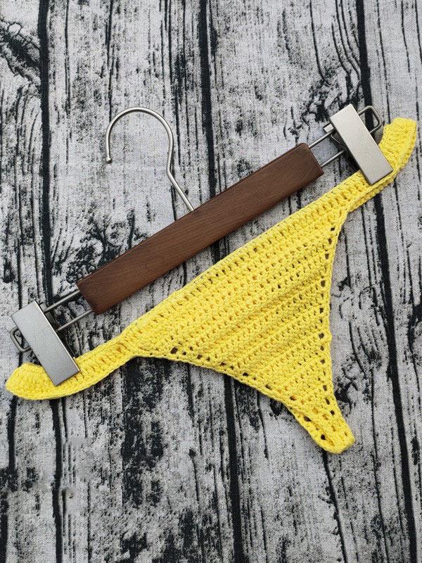 Solid Color Crochet Triangles Briefs