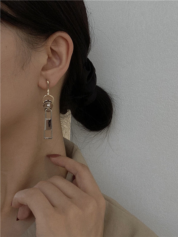 Original Stylish Punk Zipper Shape Chains Earrings