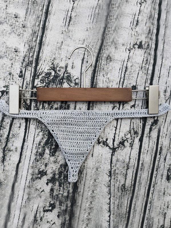 Solid Color Crochet Triangles Briefs