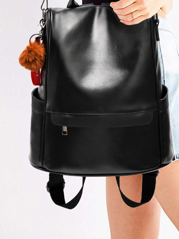 Original Solid Color PU Backpack