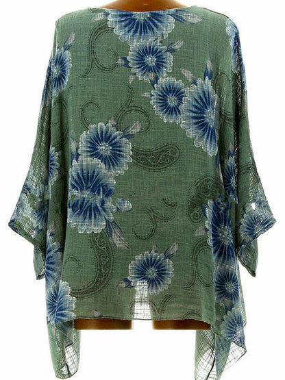 Hot Style Floral Round Collar Blouse