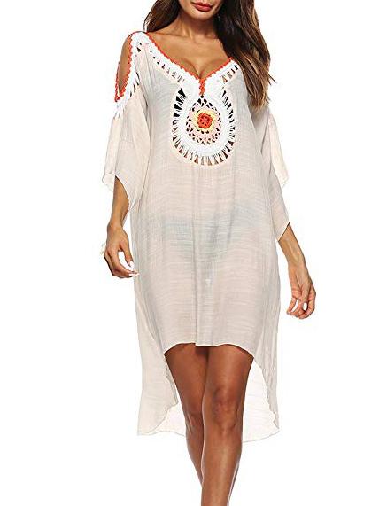 Hollow Embroidered Sexy Beach Mini Dresses