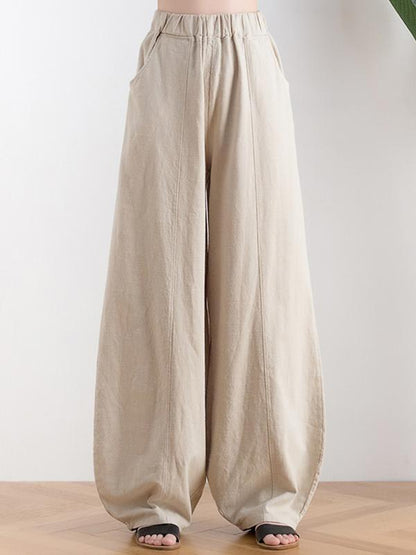 Casual Solid Puff Pants Bottoms