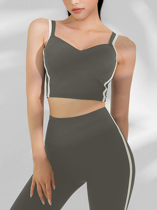 Contrast Color Split-Joint Sports Bra