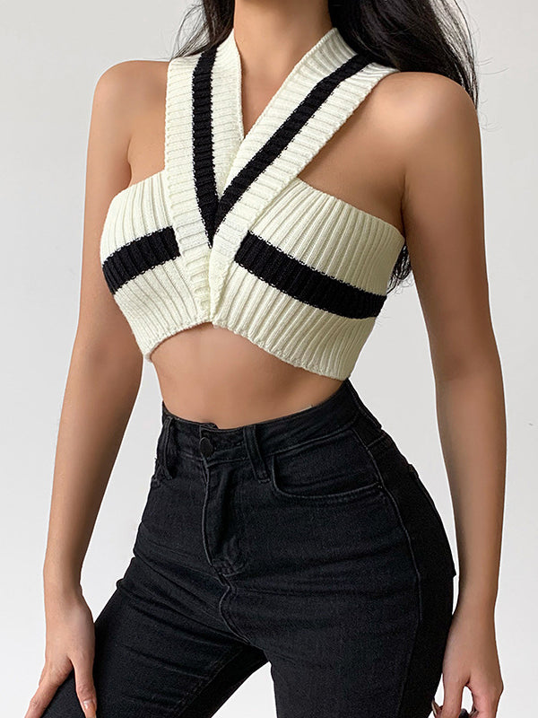Original Sexy Knitting Halter-Neck Vest Top