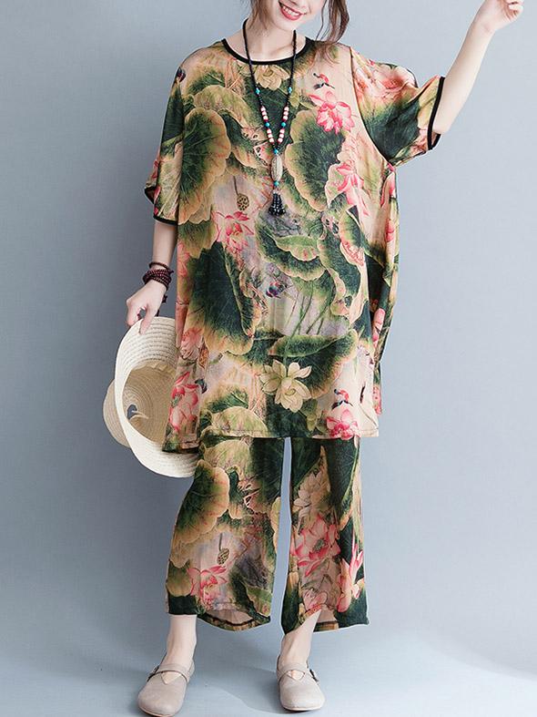 Loose Lotus Wide-leg Suits