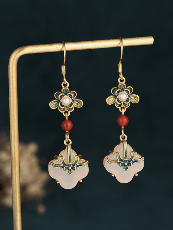 Vintage Flower-Embellished Split-Joint Earrings Accessories