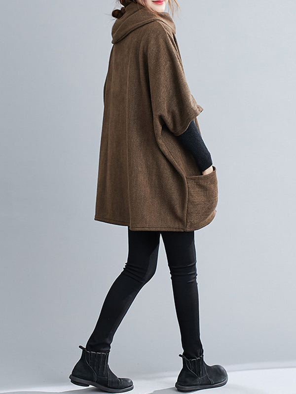 Solid Color Heaps Collar Half Sleeve T-Shirt