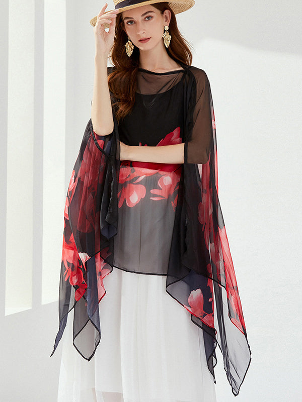 Original Loose Tencel Floral Printed Shirt Top