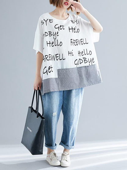 Loose Urban Casual Print Short T-Shirt