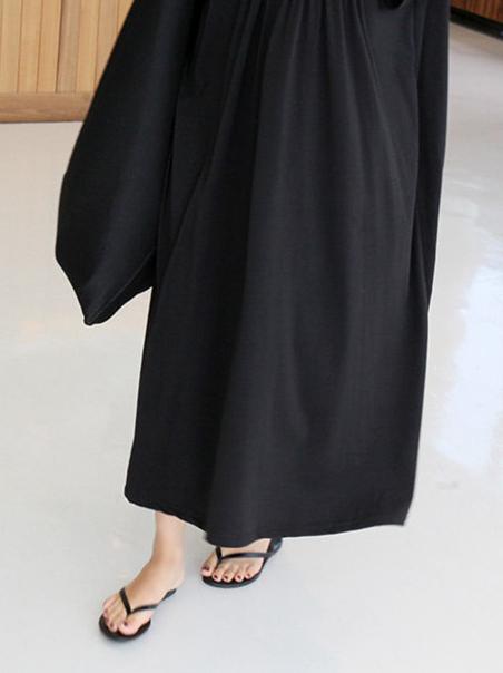 Leisure Plus Size Loose Solid Midi Dresses