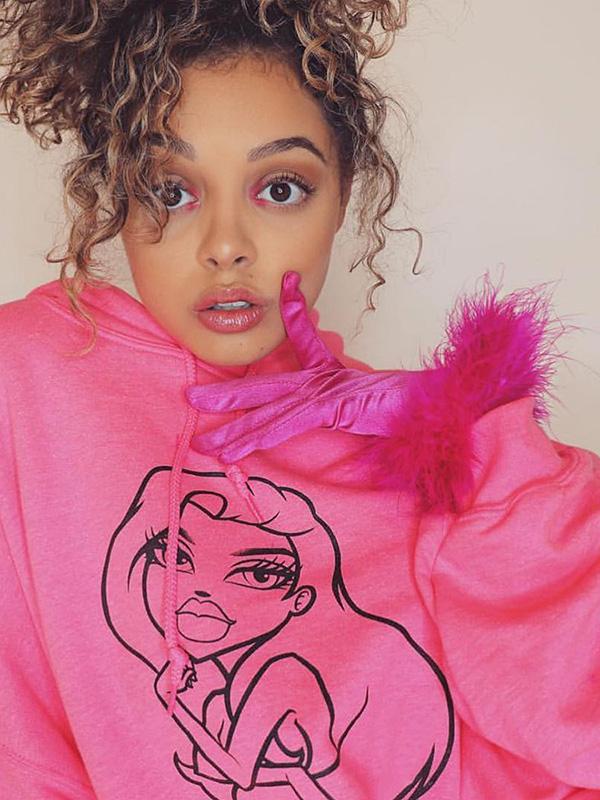 Loose Fluorescent Cartoon Figure Printed Hoodie