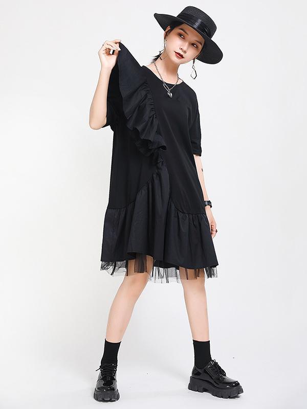 Original Split-Joint Falbala Gauze Dress