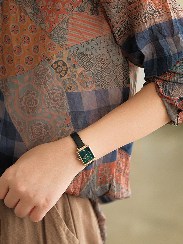 Vintage Printed Buttoned Pleated Lapel Long Sleeves Blouse Tops