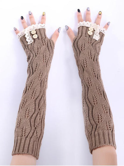 Knitted Half Finger Lace 7 Colors Sleevelet Accessories
