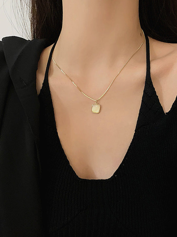 Simple Chic Geometry Shell Pendant Necklace