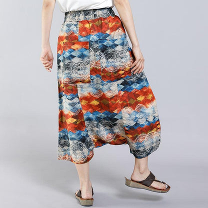 Casual Pattern Printed Women Cross Pants