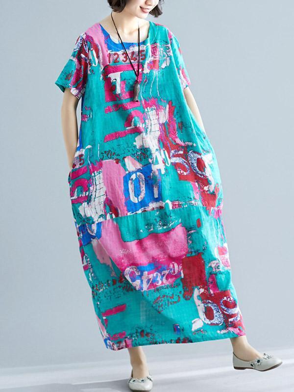 Original Printed Round-Neck Dress